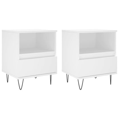 Bedside Cabinets 2 pcs White 40x35x50 cm Engineered Wood