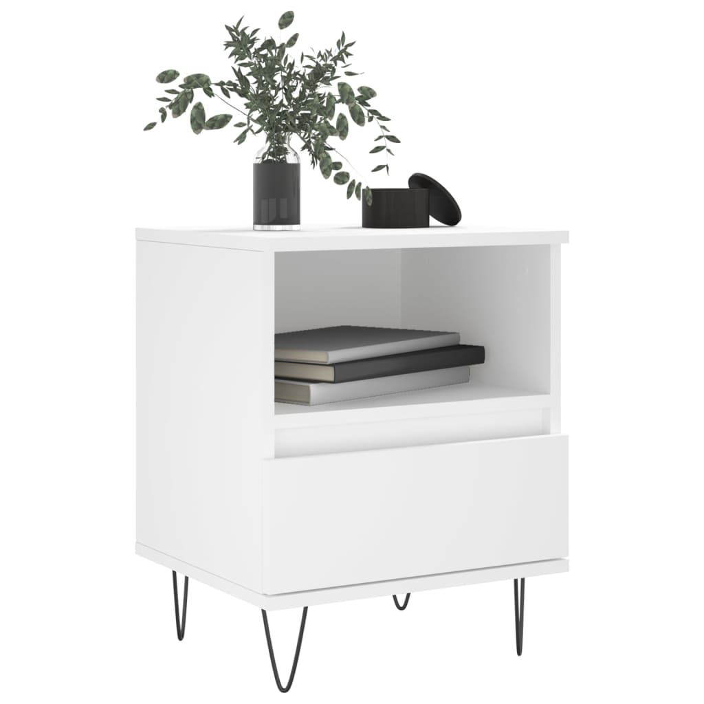 Bedside Cabinets 2 pcs White 40x35x50 cm Engineered Wood