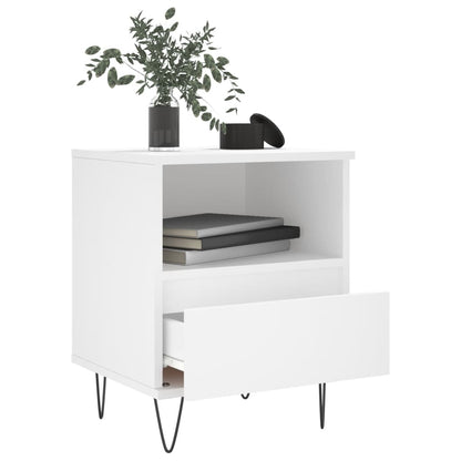 Bedside Cabinets 2 pcs White 40x35x50 cm Engineered Wood