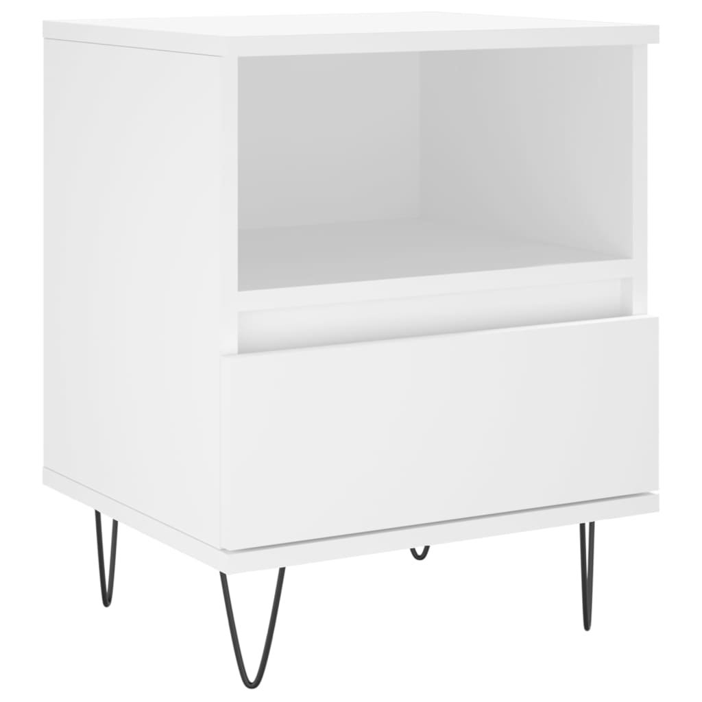 Bedside Cabinets 2 pcs White 40x35x50 cm Engineered Wood