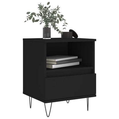 Bedside Cabinet Black 40x35x50 cm Engineered Wood