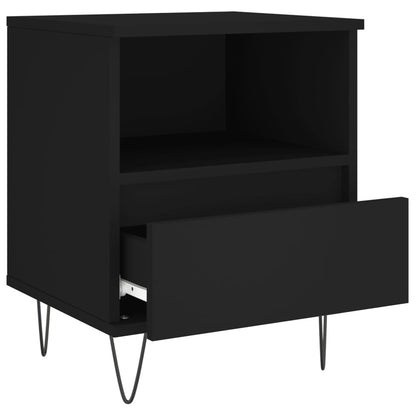 Bedside Cabinet Black 40x35x50 cm Engineered Wood