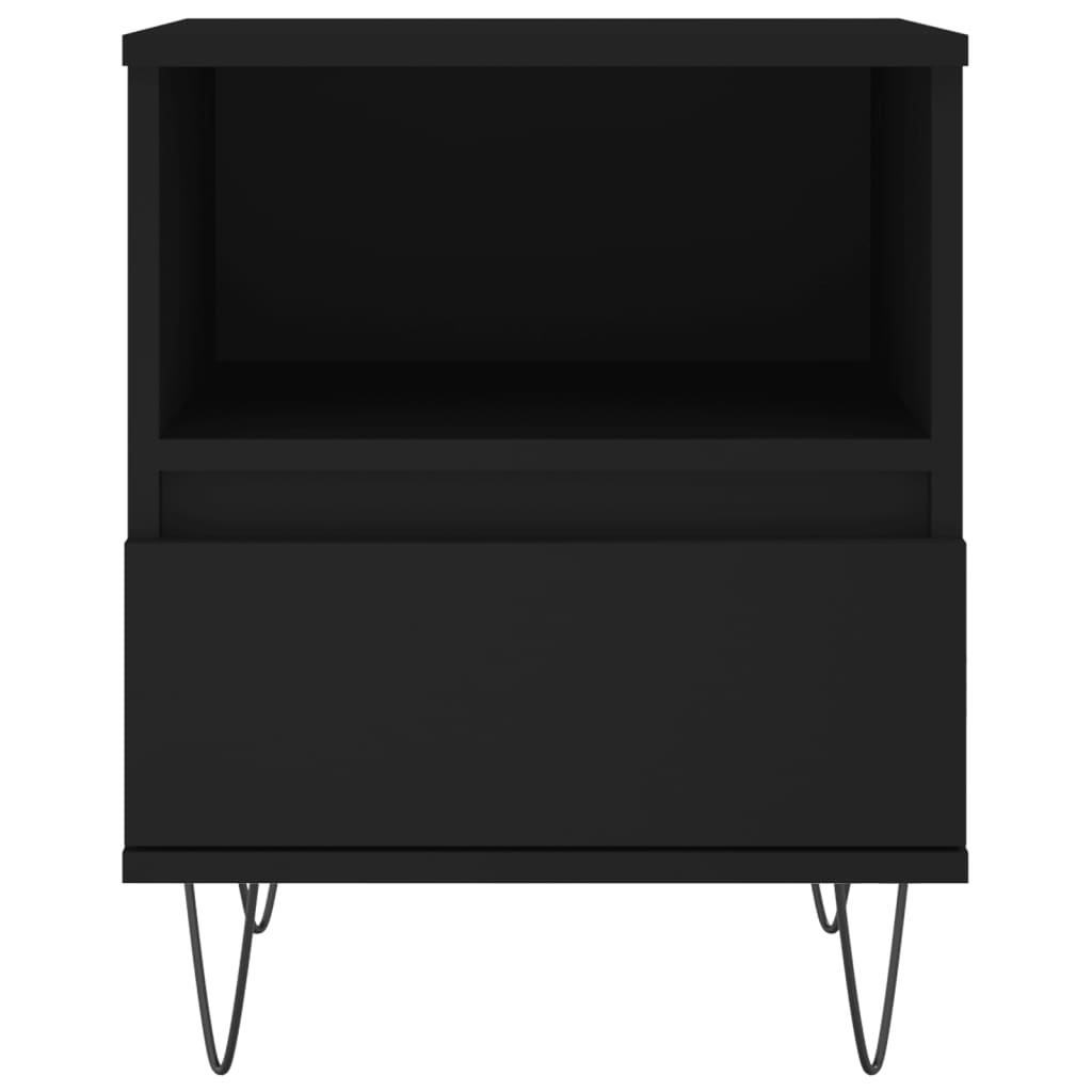 Bedside Cabinet Black 40x35x50 cm Engineered Wood