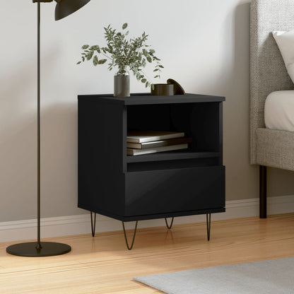 Bedside Cabinet Black 40x35x50 cm Engineered Wood