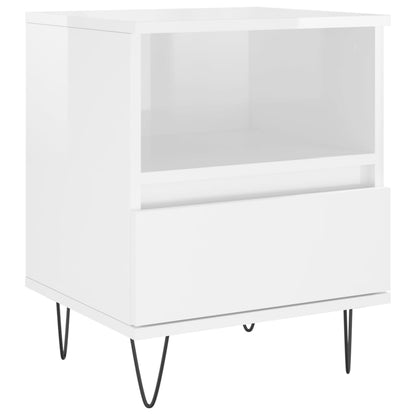 Bedside Cabinet High Gloss White 40x35x50 cm Engineered Wood