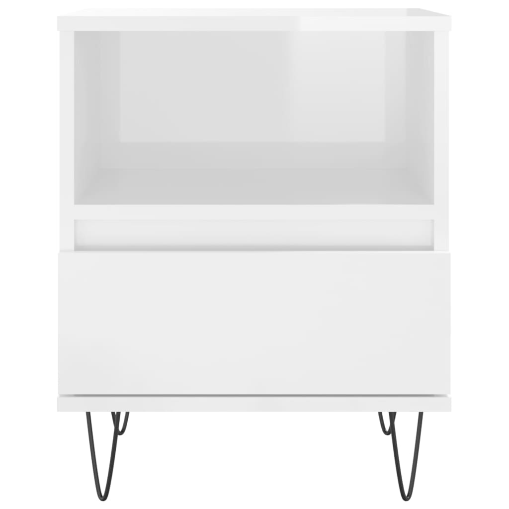 Bedside Cabinet High Gloss White 40x35x50 cm Engineered Wood