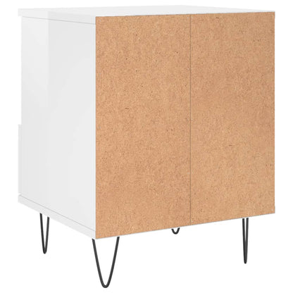 Bedside Cabinet High Gloss White 40x35x50 cm Engineered Wood