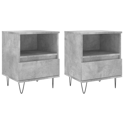 Bedside Cabinets 2 pcs Concrete Grey 40x35x50 cm Engineered Wood