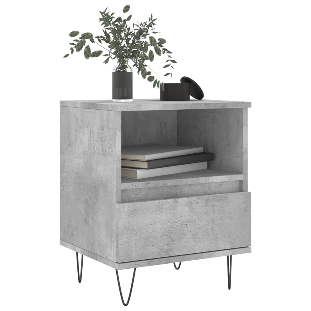 Bedside Cabinets 2 pcs Concrete Grey 40x35x50 cm Engineered Wood