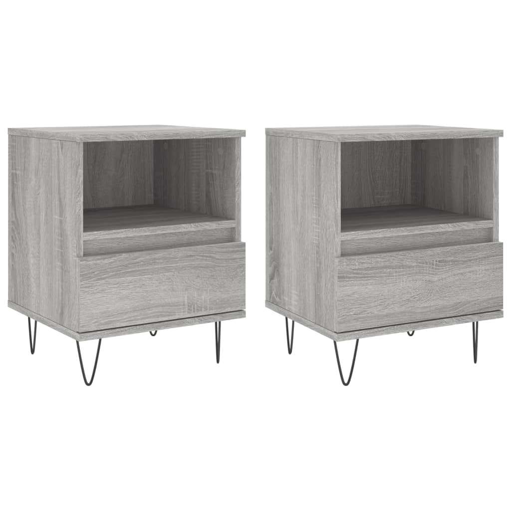 Bedside Cabinets 2 pcs Grey Sonoma 40x35x50 cm Engineered Wood