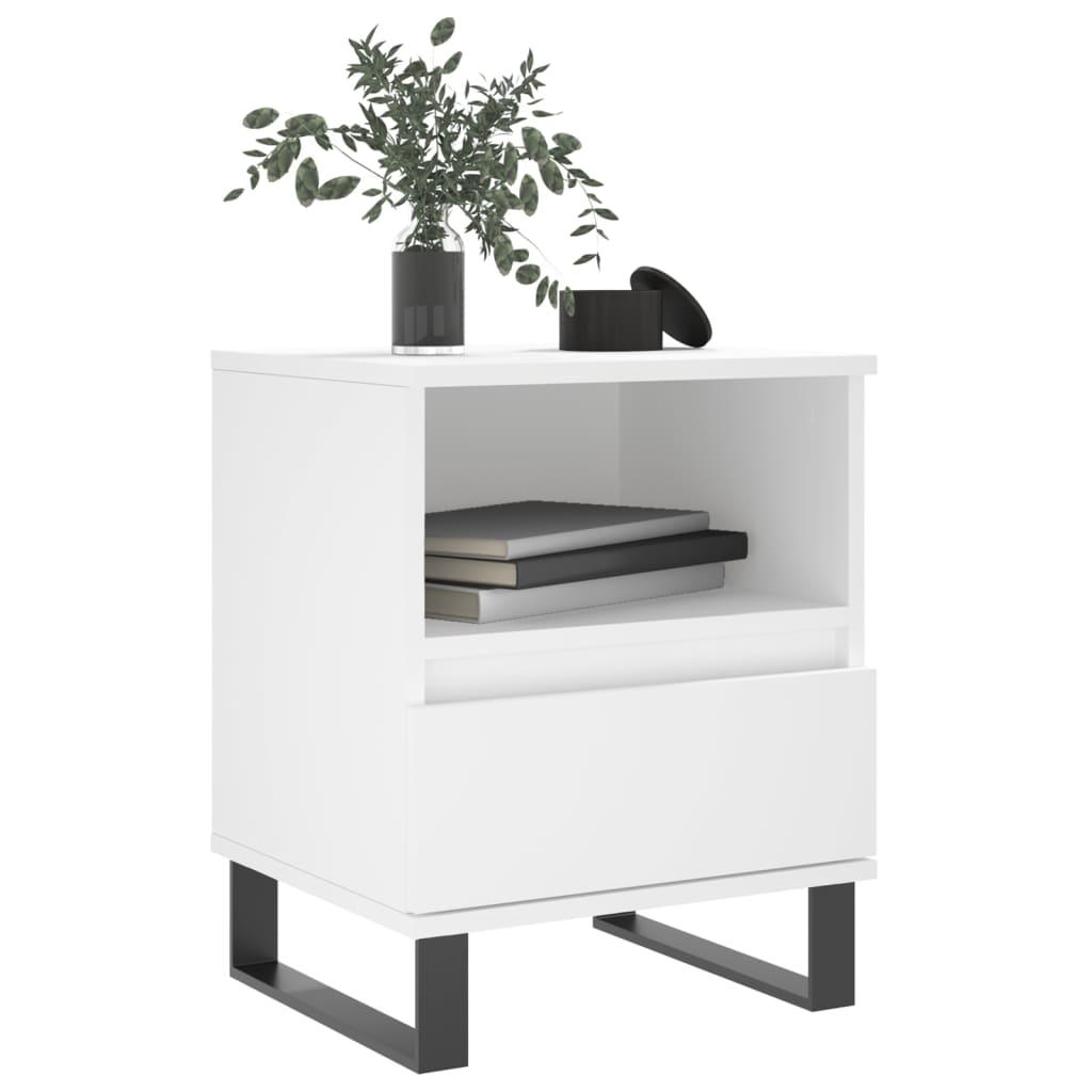 Bedside Cabinet White 40x35x50 cm Engineered Wood