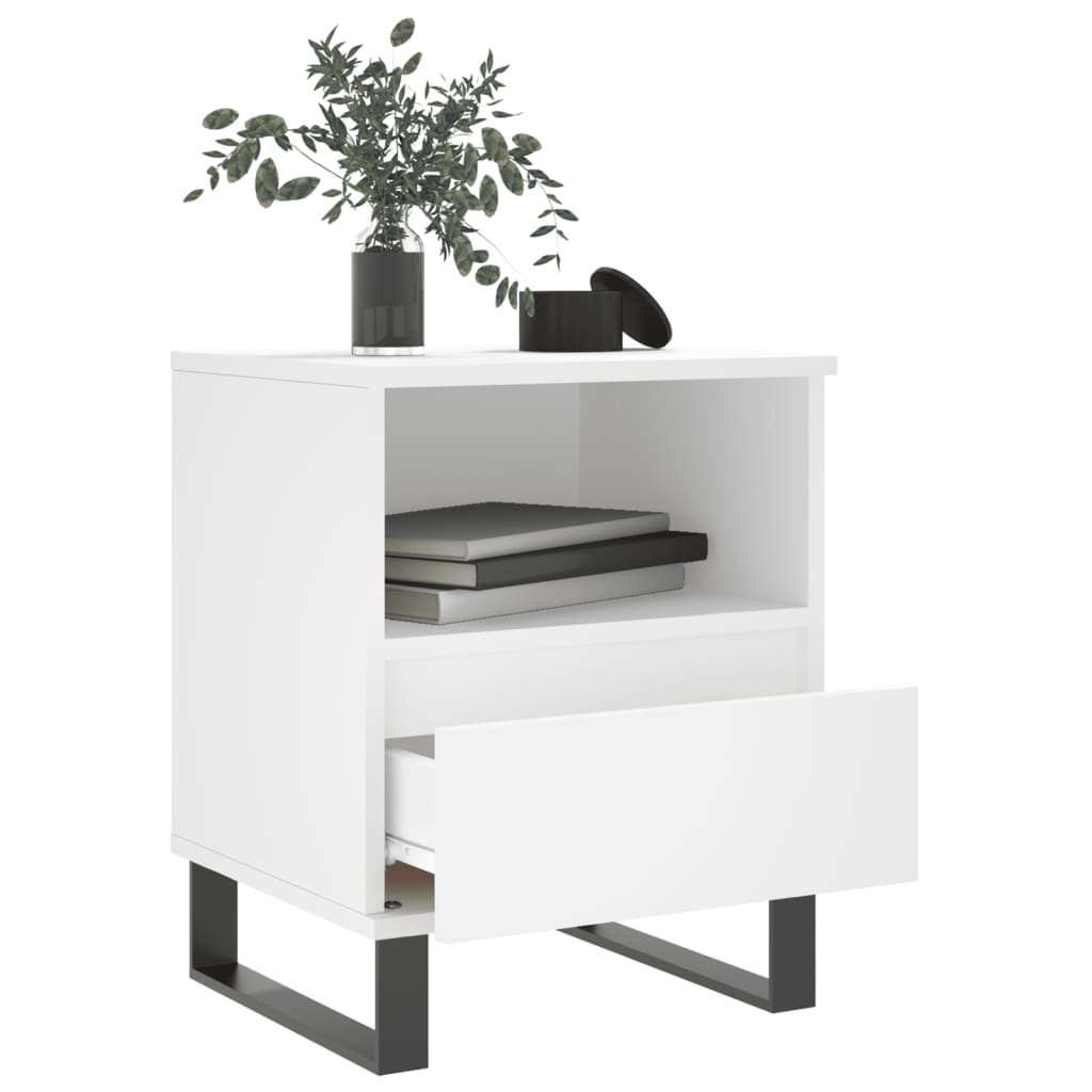 Bedside Cabinet White 40x35x50 cm Engineered Wood