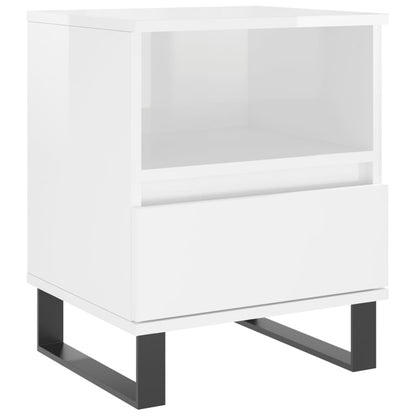 Bedside Cabinet High Gloss White 40x35x50 cm Engineered Wood