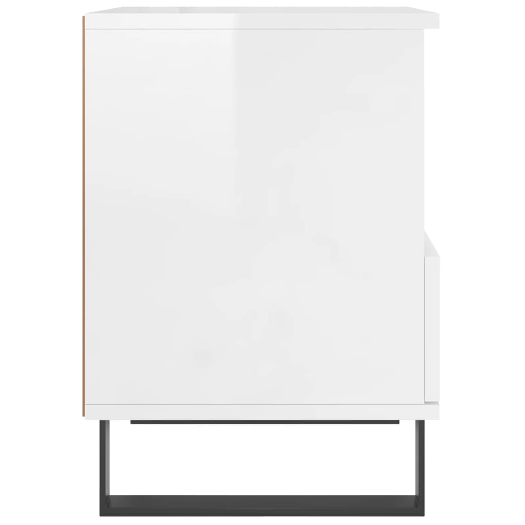 Bedside Cabinet High Gloss White 40x35x50 cm Engineered Wood