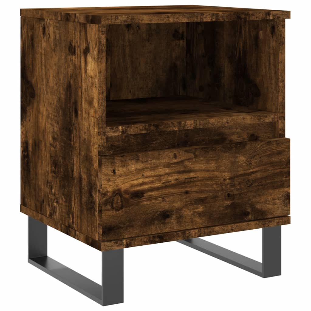 Bedside Cabinet Smoked Oak 40x35x50 cm Engineered Wood