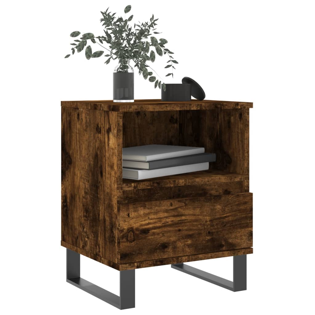 Bedside Cabinet Smoked Oak 40x35x50 cm Engineered Wood