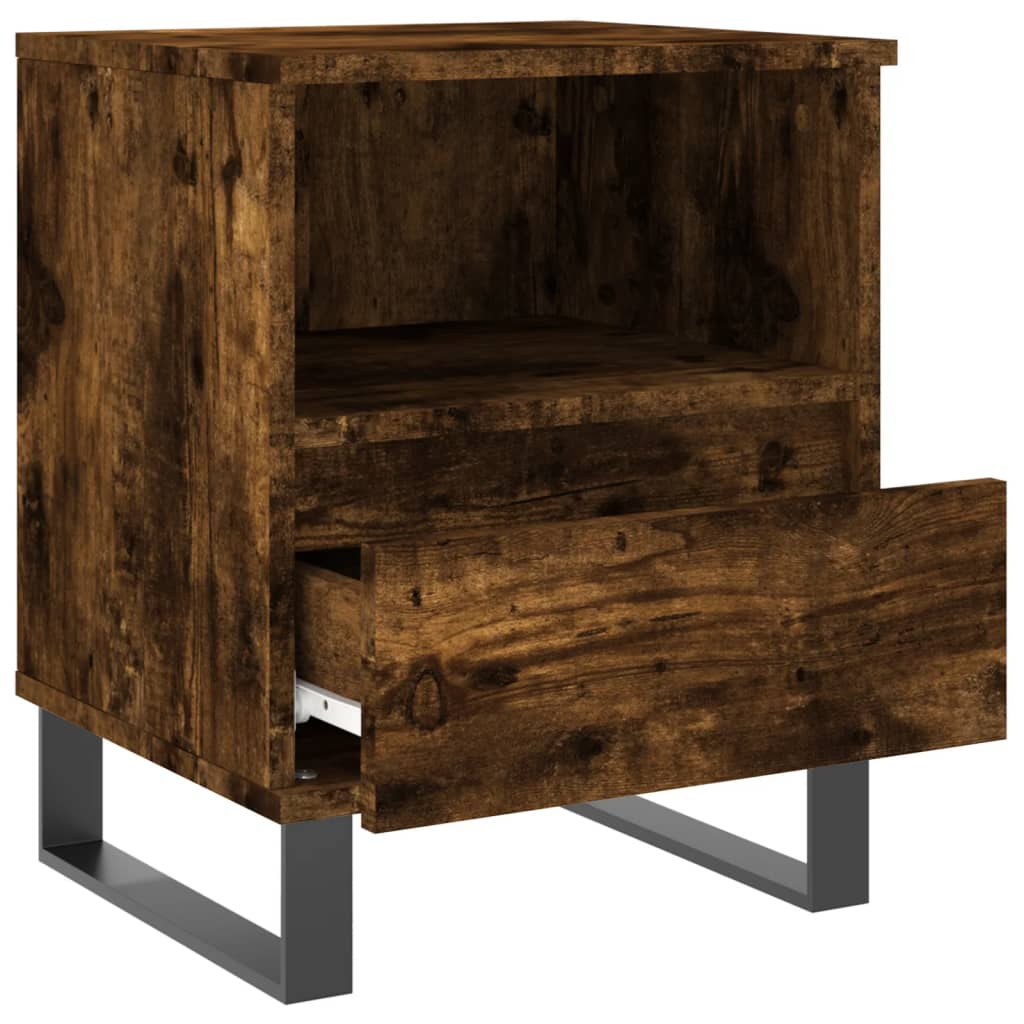 Bedside Cabinet Smoked Oak 40x35x50 cm Engineered Wood