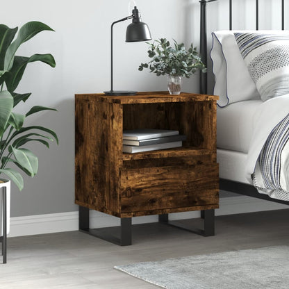 Bedside Cabinet Smoked Oak 40x35x50 cm Engineered Wood