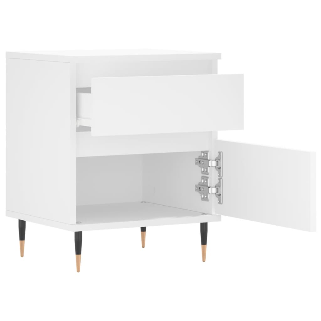 Bedside Cabinet White 40x35x50 cm Engineered Wood