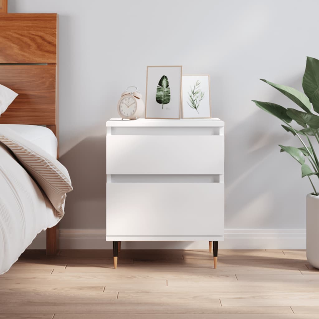 Bedside Cabinet White 40x35x50 cm Engineered Wood