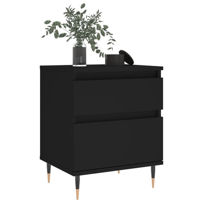 Bedside Cabinet Black 40x35x50 cm Engineered Wood