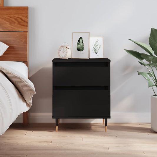 Bedside Cabinet Black 40x35x50 cm Engineered Wood