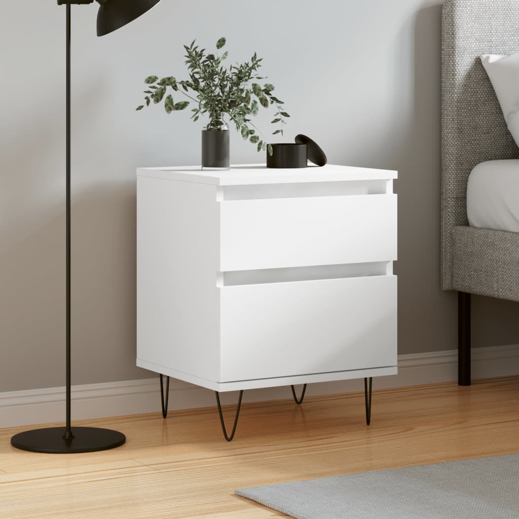 Bedside Cabinet White 40x35x50 cm Engineered Wood