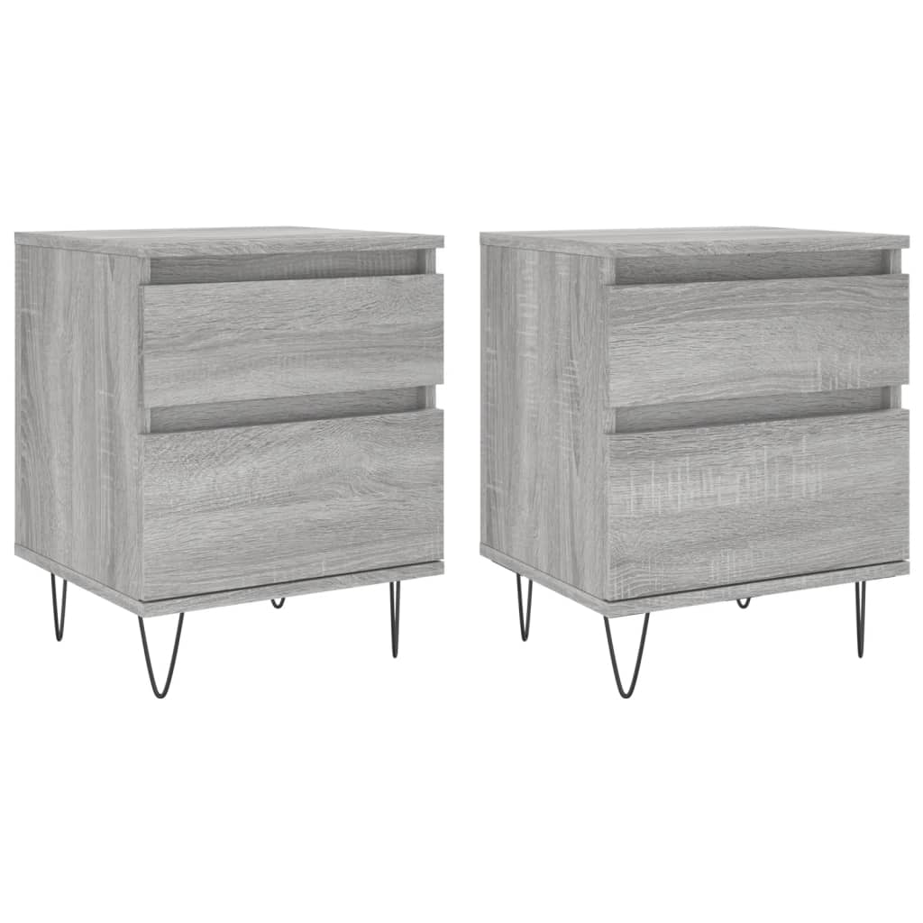 Bedside Cabinets 2 pcs Grey Sonoma 40x35x50 cm Engineered Wood