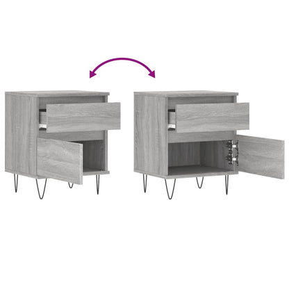 Bedside Cabinets 2 pcs Grey Sonoma 40x35x50 cm Engineered Wood