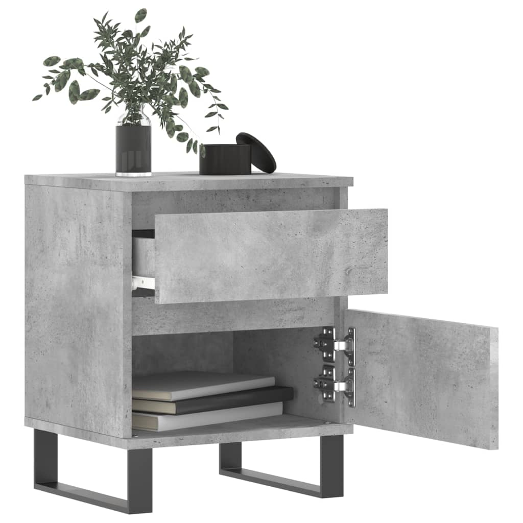 Bedside Cabinet Concrete Grey 40x35x50 cm Engineered Wood