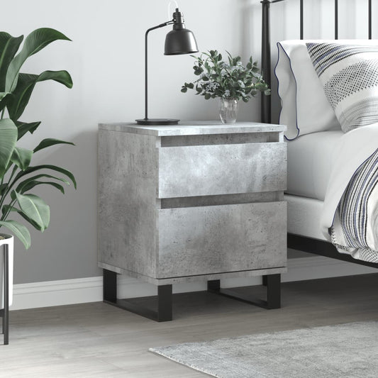 Bedside Cabinet Concrete Grey 40x35x50 cm Engineered Wood