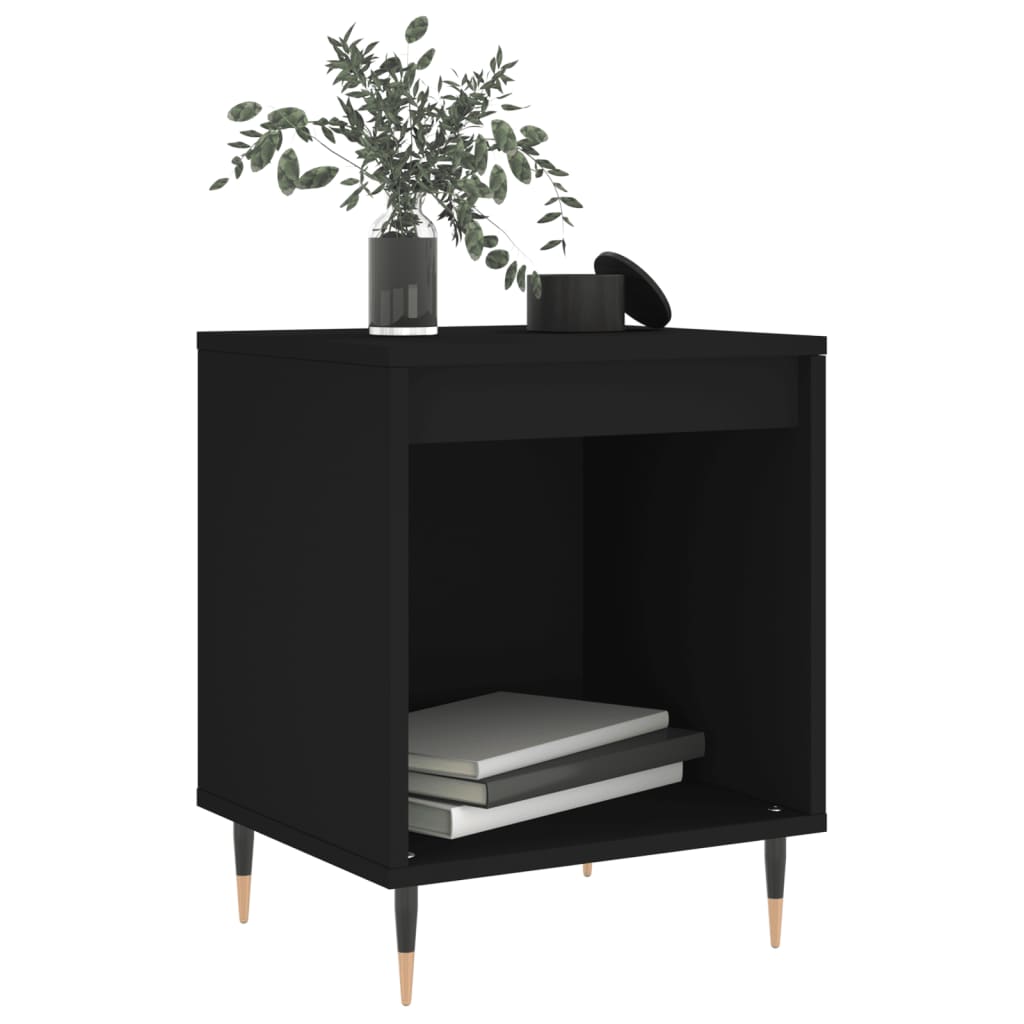 Bedside Cabinet Black 40x35x50 cm Engineered Wood