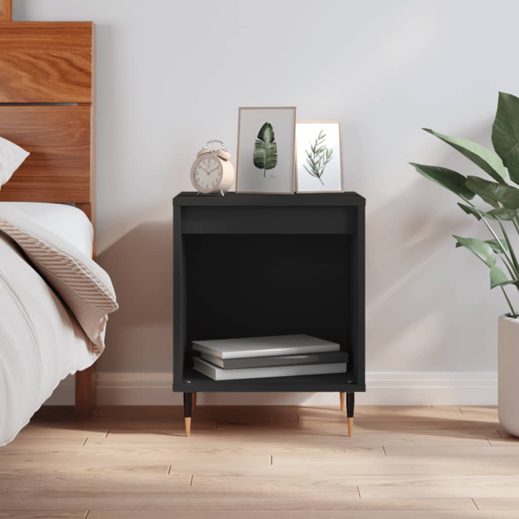 Bedside Cabinet Black 40x35x50 cm Engineered Wood