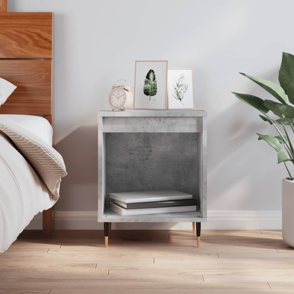 Bedside Cabinet Concrete Grey 40x35x50 cm Engineered Wood