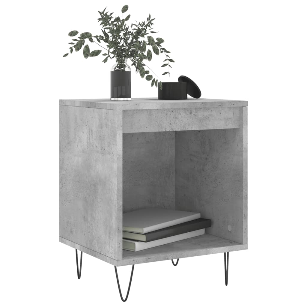 Bedside Cabinet Concrete Grey 40x35x50 cm Engineered Wood