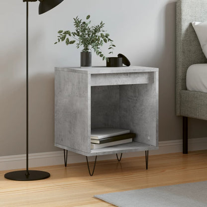 Bedside Cabinet Concrete Grey 40x35x50 cm Engineered Wood