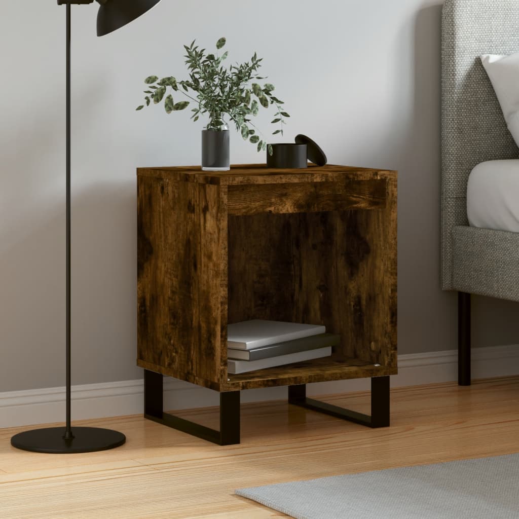 Bedside Cabinet Smoked Oak 40x35x50 cm Engineered Wood