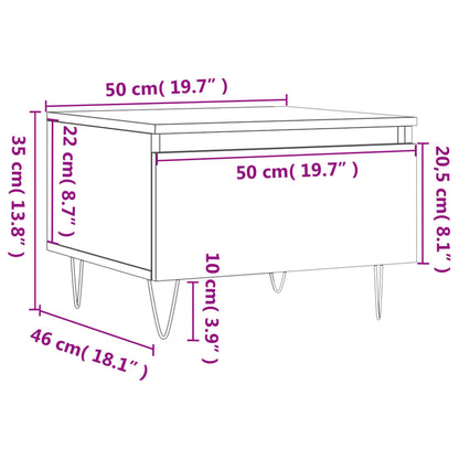 Coffee Table Black 50x46x35 cm Engineered Wood