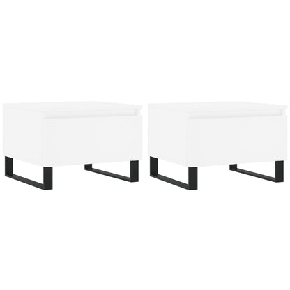 Coffee Tables 2 pcs White 50x46x35 cm Engineered Wood