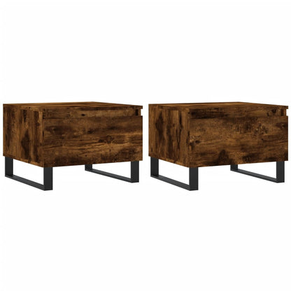 Coffee Tables 2 pcs Smoked Oak 50x46x35 cm Engineered Wood