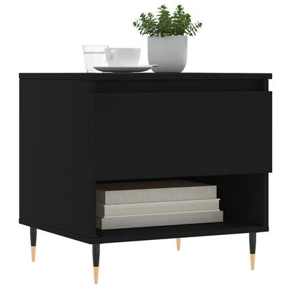 Coffee Table Black 50x46x50 cm Engineered Wood