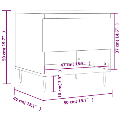 Coffee Table Black 50x46x50 cm Engineered Wood
