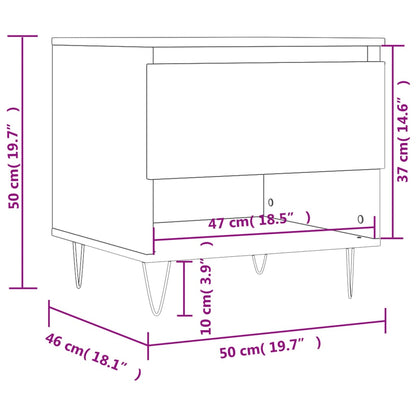 Coffee Table White 50x46x50 cm Engineered Wood