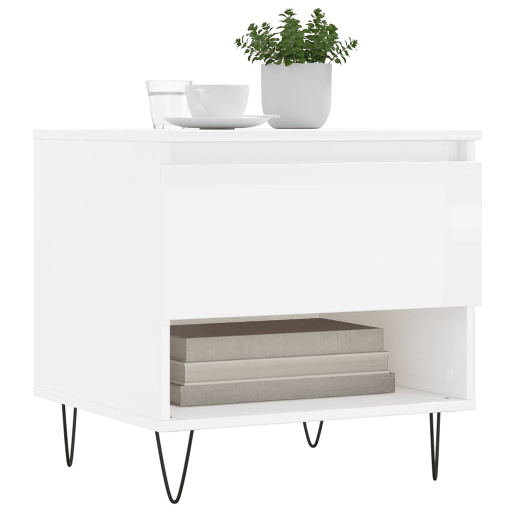 Coffee Tables 2 pcs High Gloss White 50x46x50 cm Engineered Wood