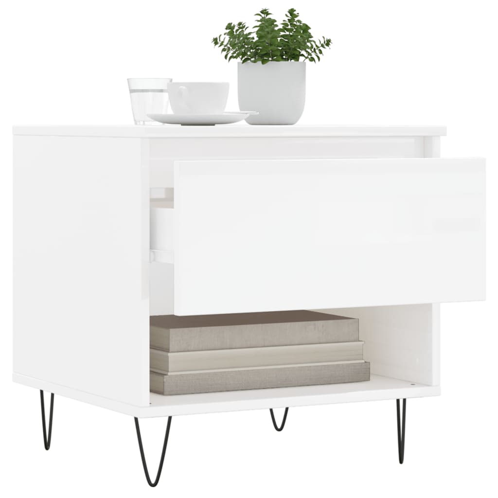Coffee Tables 2 pcs High Gloss White 50x46x50 cm Engineered Wood