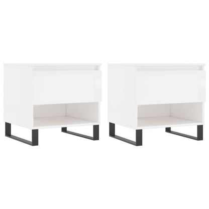 Coffee Tables 2 pcs High Gloss White 50x46x50 cm Engineered Wood