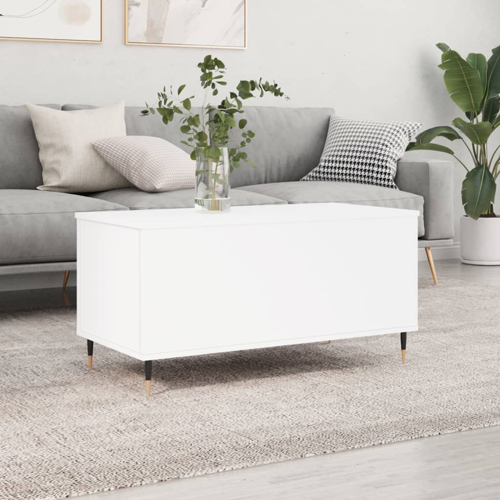 Coffee Table White 90x44.5x45 cm Engineered Wood