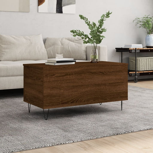 Coffee Table Brown Oak 90x44.5x45 cm Engineered Wood