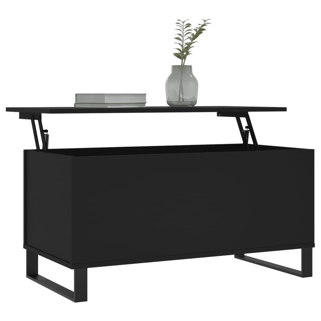 Coffee Table Black 90x44.5x45 cm Engineered Wood