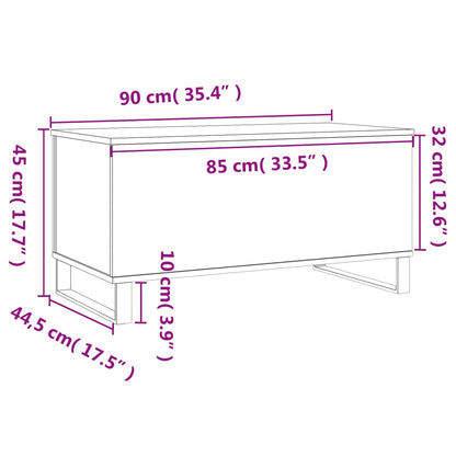 Coffee Table Black 90x44.5x45 cm Engineered Wood